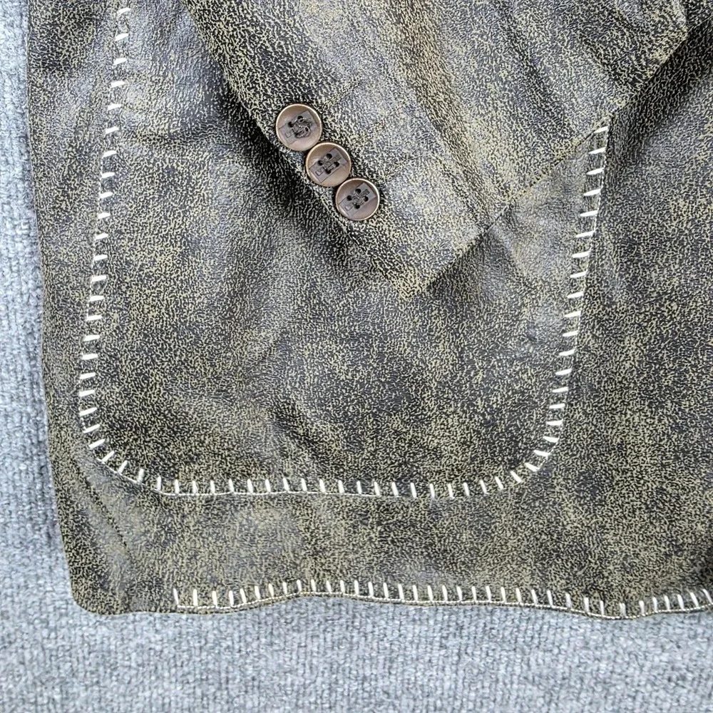 Venzetti Blazer Mens XXL Distressed Faux Leather Rockabilly Western Whipstitch